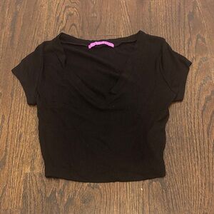Jac Parker Women’s Black V-Neck Crop Top Size Small
